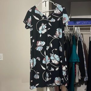 Black Floral Shift Dress